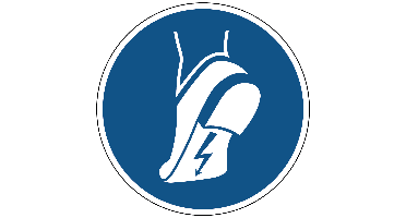 Antistatische schoenen verplicht gebods- Ø 100 mm - Sticker