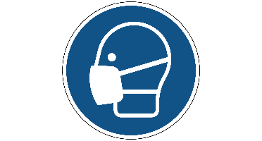 Mondkapje verplicht gebods- Ø 150 mm - Sticker