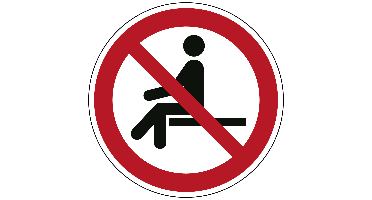 Verboden te zitten - Ø 150 mm - Kunststof bord