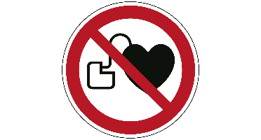 Verbod voor personen met pacemaker - Ø 100 mm - Kunststof bord