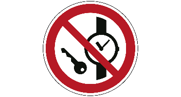 Kleine metalen voorwerpen verboden - Ø 150 mm - Sticker