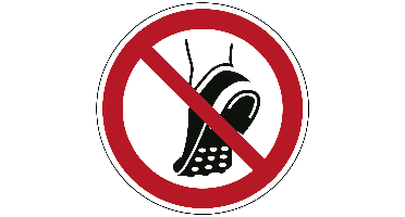 Geen schoenen met metalen noppen dragen - Ø 150 mm - Sticker