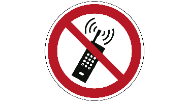 Draagbare telefoon verboden - Ø 150 mm - Sticker