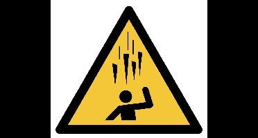 Vallend ijs waarschuwingspictogram  - 200 mm breed - Sticker