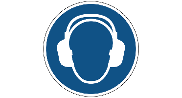 Gehoorbescherming verplicht gebods- Ø 200 mm - Sticker