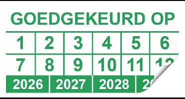 Keuringssticker goedgekeurd op rechthoek 50 x 25 mm - 100 stuks (op rol)