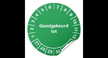 Keuringssticker Goedgekeurd tot Ø 40 mm - 600 stuks (op rol)