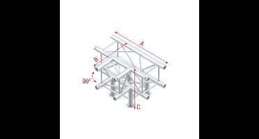 MILOS Milos Pro-30 Square P Truss - T-Cross + Down, 4-way -71 cm