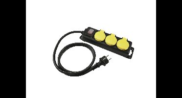 Eurolite EUROLITE Distributor 3-fold IP44 bk 3m
