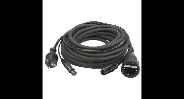 DAP DAP FP09 - Schuko/XLR F - Schuko/XLR M 15 m Audio / Power, zwarte mantel