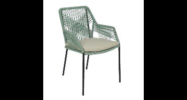 Seville dining tuinstoel stapelbaar | touw + staal | mint