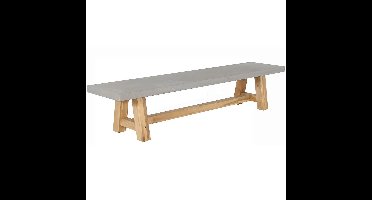 Veltis dining tuinbank | betonlook + hardhout | 250x45cm