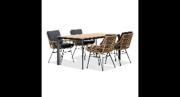 Arezzo/Carlos antraciet dining tuinset | 4 personen |  | 160cm