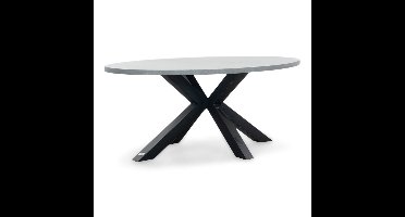 Stockholm dining tuintafel 4 personen | polystone + staal | betonlook | 200cm