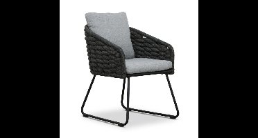Flora dining tuinstoel | touw + aluminium | Stone Grey