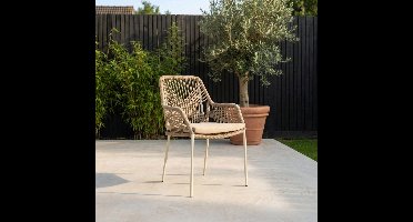 Veltis/Seville beige dining tuinset | 6 personen | polystone + touw | 250cm