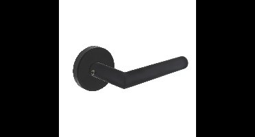 Intersteel Buitendeurklink Jura op ronde massieve rozet RVS zwart