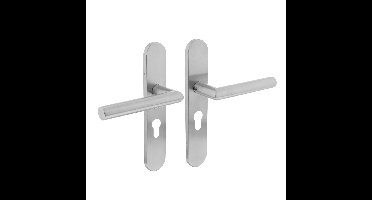 Intersteel Deurklink Hoek 90 graden op schild profielcilindergat geborsteld RVS