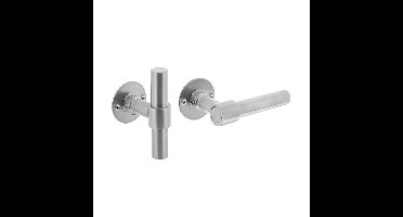 Intersteel Deurklink L/T-model met rozet 2mm geborsteld RVS