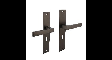 Intersteel Deurklink Hera op rechthoekig schild sleutelgat 56mm antracietgrijs.