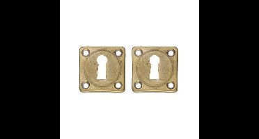 Intersteel Sleutelrozet schroefgat vierkant messing getrommeld