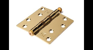 Dulimex Kogellagerscharnier 89x89mm rechte hoeken RVS vermessingd tot 80 kilo