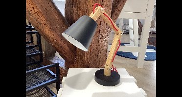 Lifetime bureaulamp hout / metaal zwart