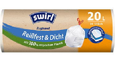 Swirl Swirl Öko-Müllbeutel mit Zugband 20L 18 Beutel