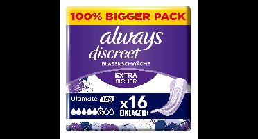 Always Always Discreet Inkontinenz Ultimate Tag Big Pack 16 stuks