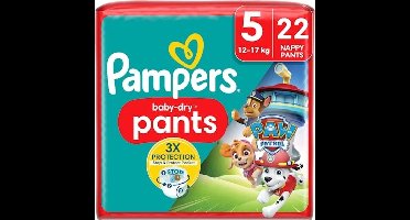 Pampers Pampers Babybroekje Baby Dry Paw Patrol maat 5 (12-17 kg), 22 stuks