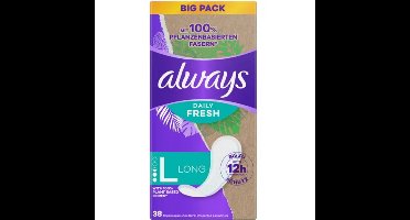 Always Daily Fresh Inlegkruisjes Long, Plantaardige Vezels, 38 Stuks