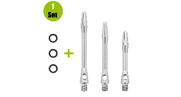 Lena Aluminium Dartshafts + Rubber - Zilver