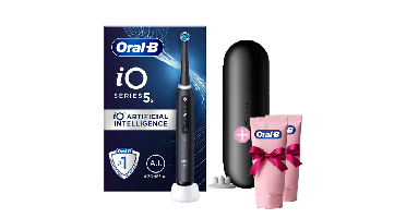 Oral-B iO Series 5S Black + 2x Gratis Oral-B 3D-White Arctic Fresh Tandpasta