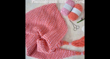 Haakpakket Ton Sur Ton Sjaal Flamingo Coral