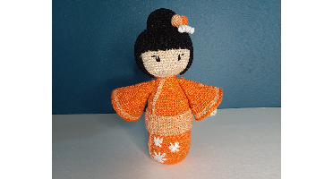 Crochet Pattern byClaire Kokeshi Kohaku - Orange (English Pattern)