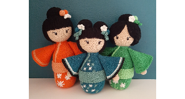 Crochet Kit byClaire Kokeshi Set of 3 (English Patterns)