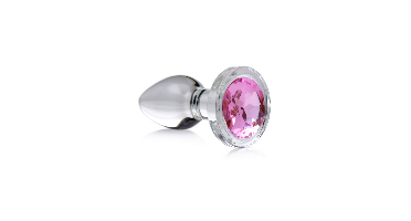 Roze Edelsteen - Glas Anale Plug - Klein