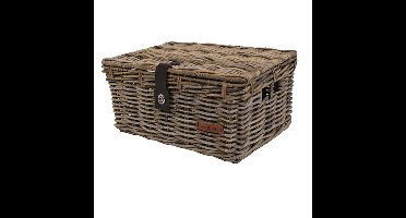 Rieten kratmand Grijs maat L met klep