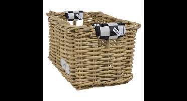 Rieten Fietsmand XL Black Checker naturel