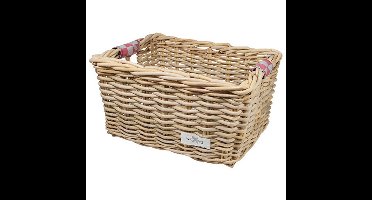 Rieten Fietsmand L Pink Checker naturel