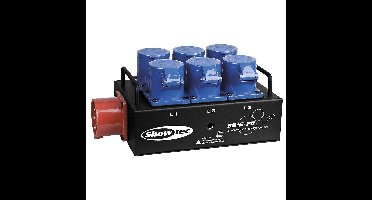 Showtec BO-6-PWC krachtstroomverdeler 16A/5P naar 6x 16A/3P
