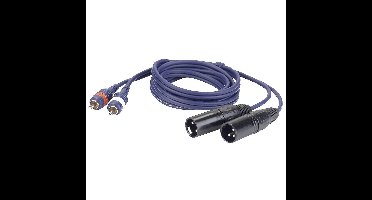 DAP FL26 verloopkabel 2x XLR male naar 2x RCA 3m