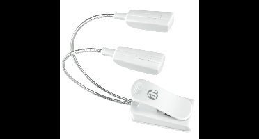 Adam Hall Dubbele LED zwanenhalslampjes op batterijen wit