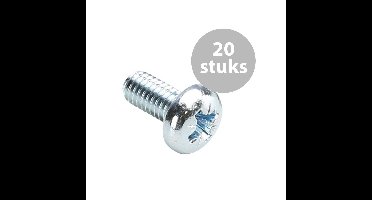 Adam Hall M6 x 12mm bout zilver (20 stuks)