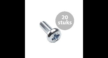 Adam Hall M6 x 16mm bout zilver (20 stuks)