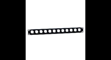 Adam Hall Rackpaneel 12x D-hole met kabelbinders 1 HE