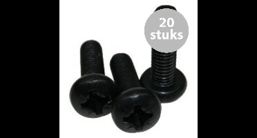 Adam Hall M6x20mm bout zwart (20 stuks)