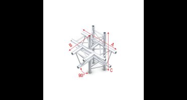 Showtec FT30 Driehoek truss 021 5-weg T-stuk 90g