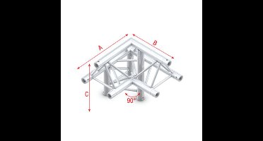 Showtec DT22 Decotruss 011 3-weg hoek 90g apex up