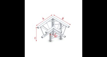 Showtec DT22 Decotruss 012 3-weg hoek 90g apex down